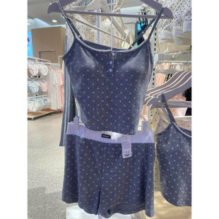 甜美小碎花带胸垫吊带睡衣女春夏2026新款宽松背心短裤家居服套装