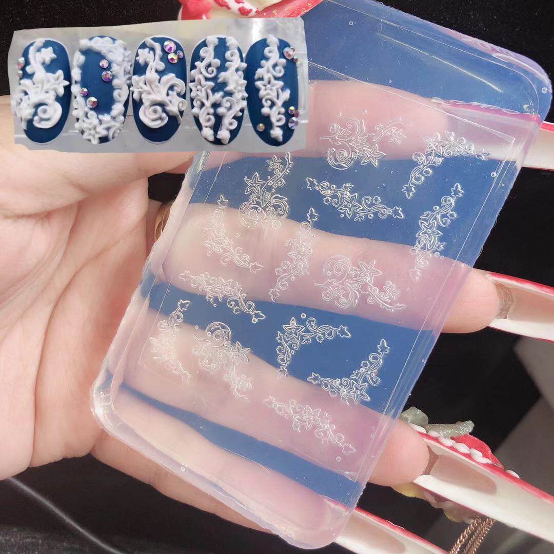 阿莹宠儿美甲浮雕微立体复古花款雕花模具美甲光疗可反复使用
