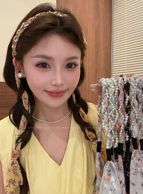 碎花编发发带女绑发丝巾飘带系带麻花辫丝带头箍头饰韩系气质发饰