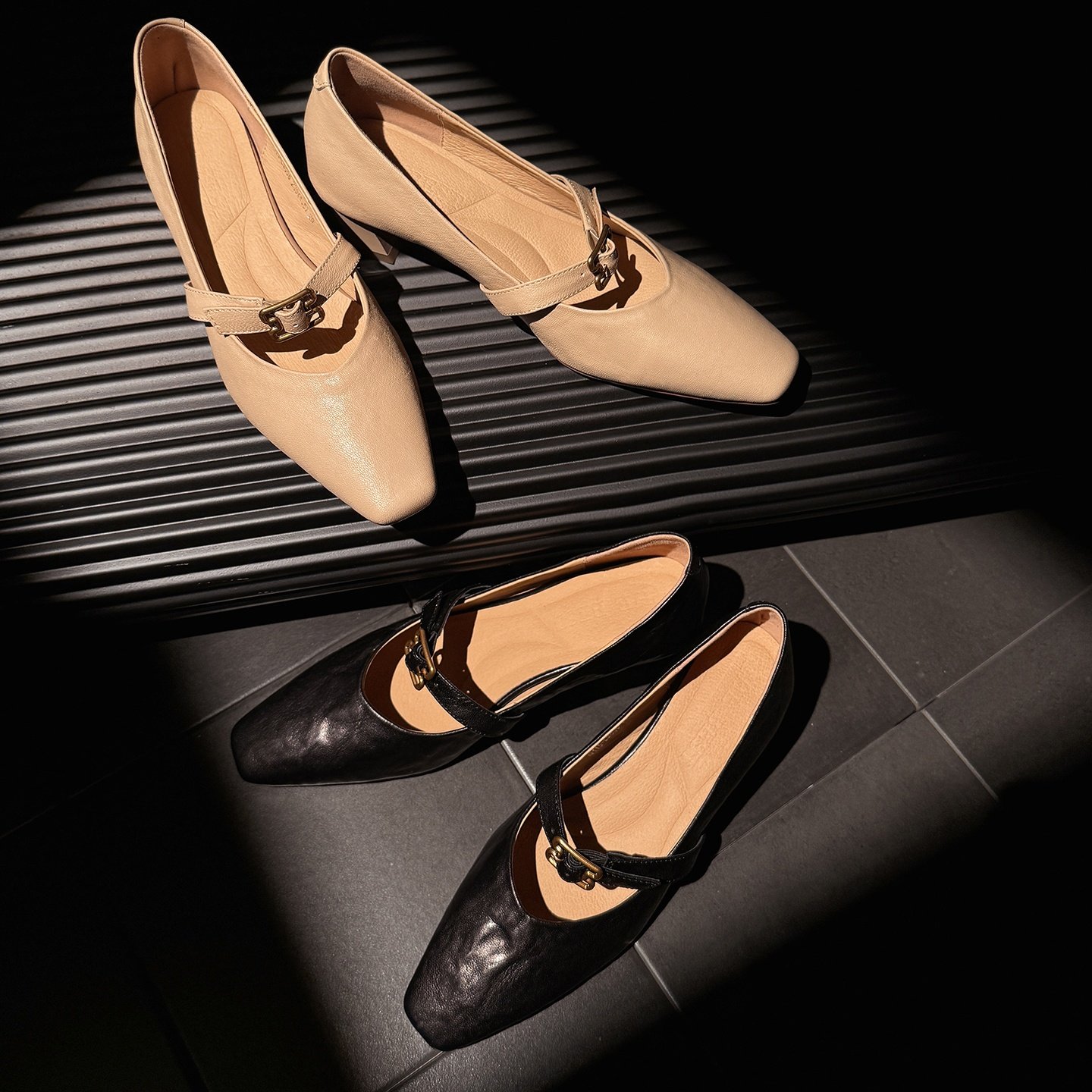 圆圆妈2026春季时尚方头浅口一字带玛丽珍气质百搭粗跟羊皮女鞋子,女鞋,玛丽珍鞋,淘宝优惠券,粉丝福利购,淘宝优惠卷