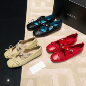 圆圆妈2026春简约单鞋 水钻蝴蝶结松紧带芭蕾舞鞋 舒适百搭平底牛皮