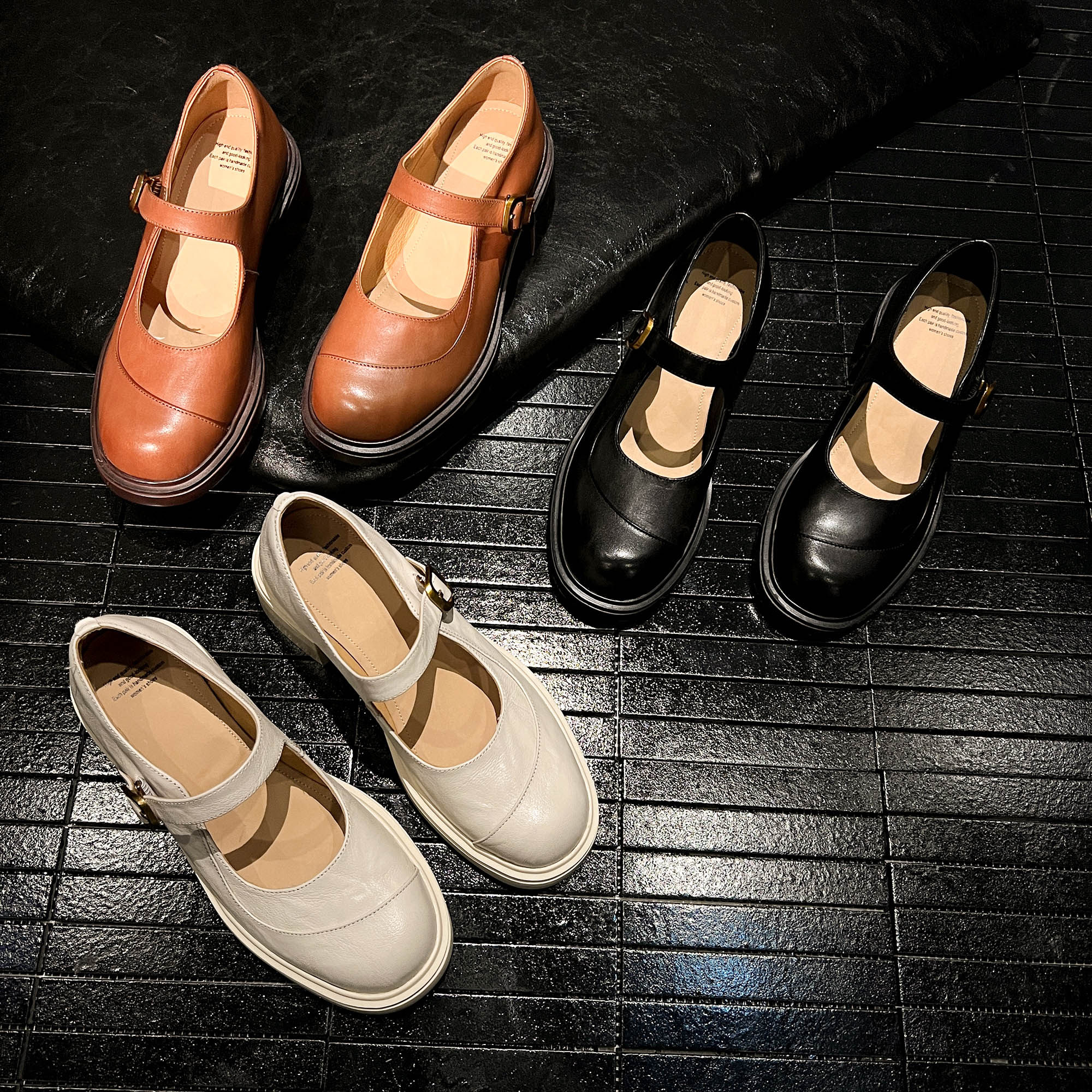 圆圆妈2026春季单鞋圆头浅口一字带玛丽珍通勤百搭粗跟牛皮女鞋子,女鞋,玛丽珍鞋,淘宝优惠券,粉丝福利购,淘宝优惠卷