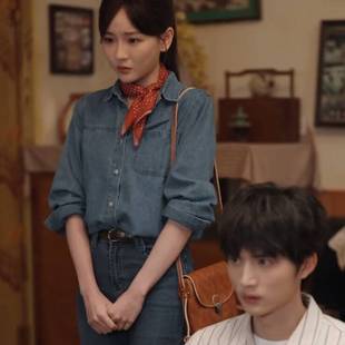原版短剧家里家外2邓灵枢陈爽同款牛仔衬衫上衣衬衣裤子女衣服潮