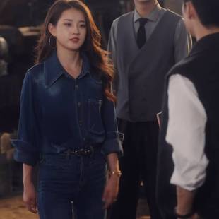 原版东北爱情往事闪婚玫瑰郭宇欣杨春融同款牛仔衬衫上衣女衣服潮