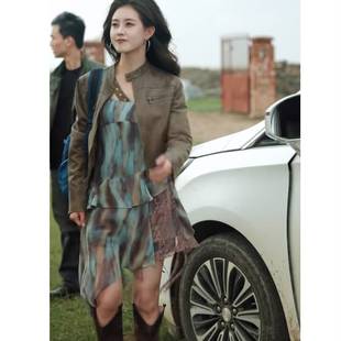 原版短剧我们野蛮生长郭宇欣江南同款皮衣外套夹克上衣女衣服潮