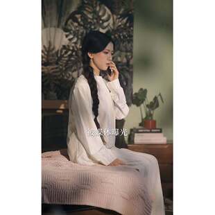 原版短剧婚夜燃尽林秋奈孟瑜同款睡衣套装衬衫上衣裤子女衣服潮