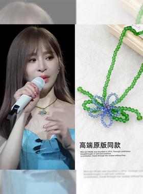 王心凌演唱会同款项炼小清新花朵串珠百搭小众设计森系锁骨炼颈炼