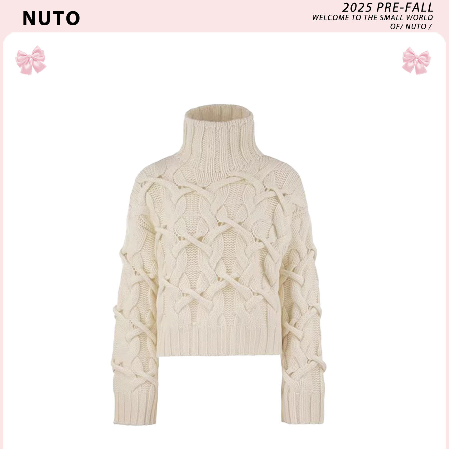 原版【明星同款】复古高领粗针麻花针织衫女气质慵懒感宽松毛衣