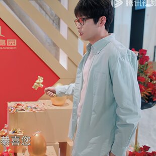 原版年少有为彭昱畅裴谦同款衬衫上衣春秋翻领长袖衬衣裤子男衣服