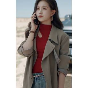 原版短剧我们野蛮生长郭宇欣江南同款风衣外套中长款大衣女衣服潮