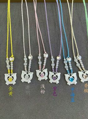 足银999纯银巴啦啦小魔仙项链女款编绳爱心小众锁骨链送闺蜜女友