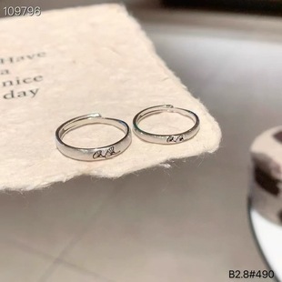 纯银999足银杏叶三生有幸戒指对戒小众设计感高级轻奢开口指环女