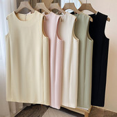 经典 裙OL 圆领赫本小香风宽松通勤百搭四季 法式 背心连衣裙醋酸无袖