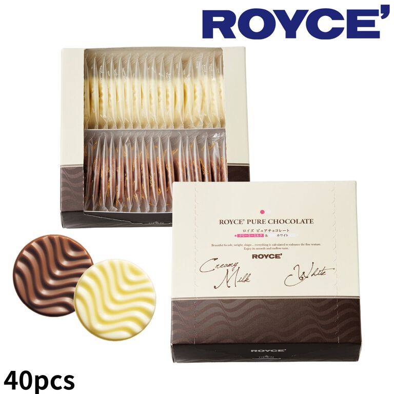 日本进口若翼族白黑巧波浪牛奶巧克力抹茶ROYCE曲奇威化饼干礼盒