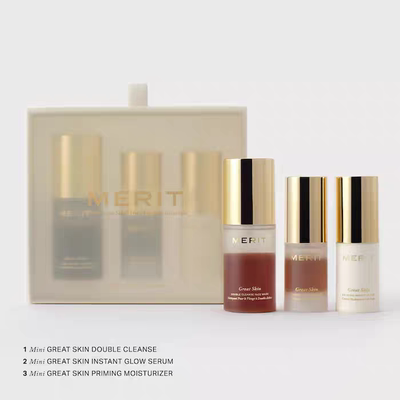 新款MERIT Mini Great Skin Skincare Essentials套装50+15+15ml