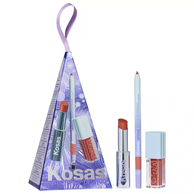 新款 Kosas Unbuttoned Lip Set唇釉3ml+唇线笔5ml+口红3ml套装
