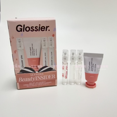 现货 海淘Glossier 云朵腮红膏 颜料管液体腮红 puff 套盒