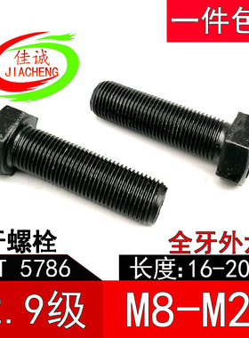 12.9级细牙全牙外六角螺丝8M10*1M12*1.25M14M16*1.5M18M20M24*2