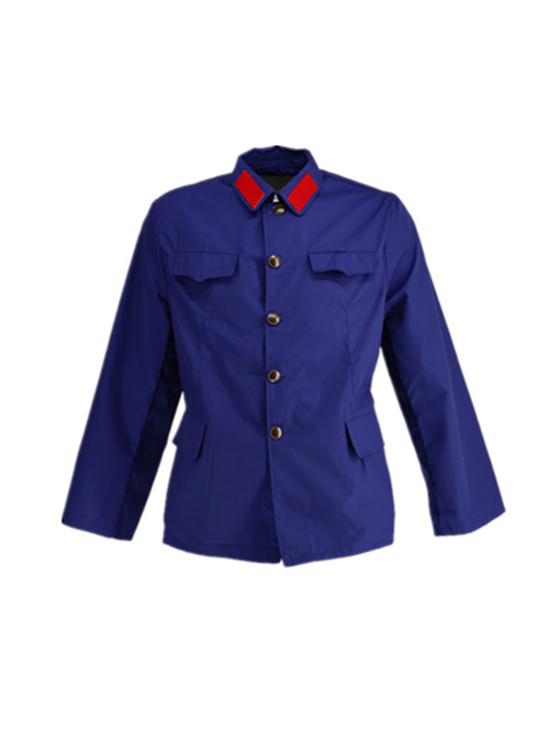 海蓝色服装老式罩衣爷爷装上衣