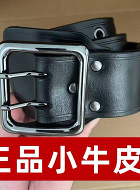 正品黑色牛皮双排扣特战腰带13款老式特种制式宽耐用裤腰带皮带