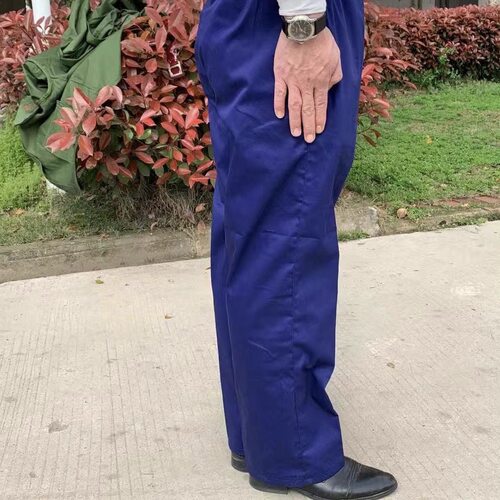 大裆老式海蓝色65式裤子的确良春秋夏季薄款涤卡军绿工作高腰男裤
