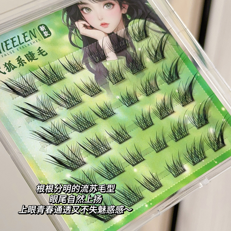 新款免胶免卸苏妲己假睫毛自然分段睫高冷狐系睫毛单簇新手漫画睫