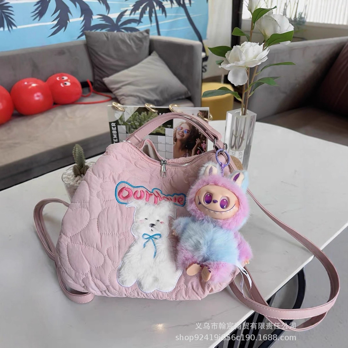 网红爆款卡通拉布布摆件兔子毛绒公仔捏捏乐儿童挂件玩偶节日