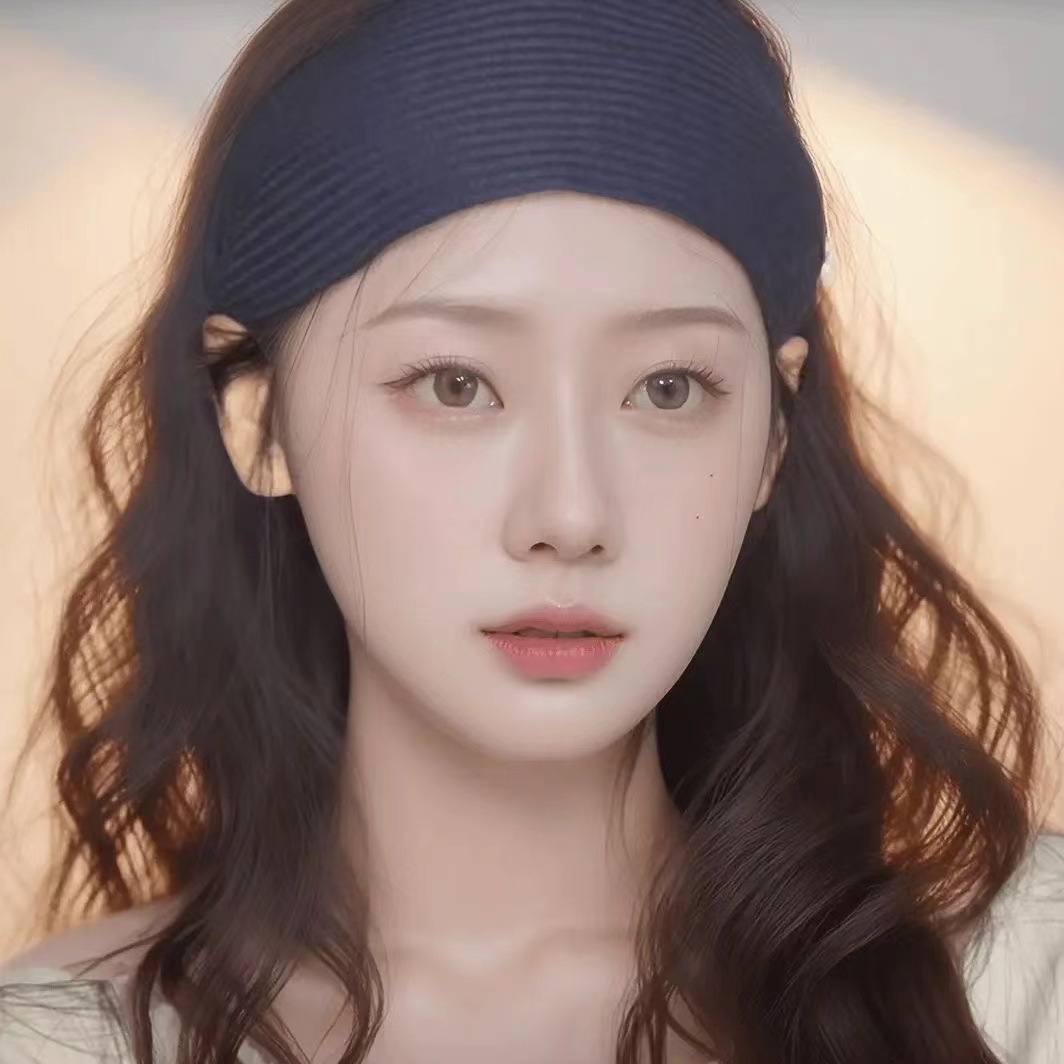 易梦玲法式灰色宽边发箍女运动发带高颅顶显脸小针织发卡头箍