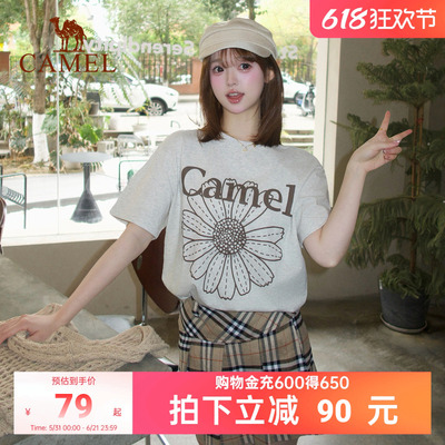 骆驼冰感棉感短袖T恤女