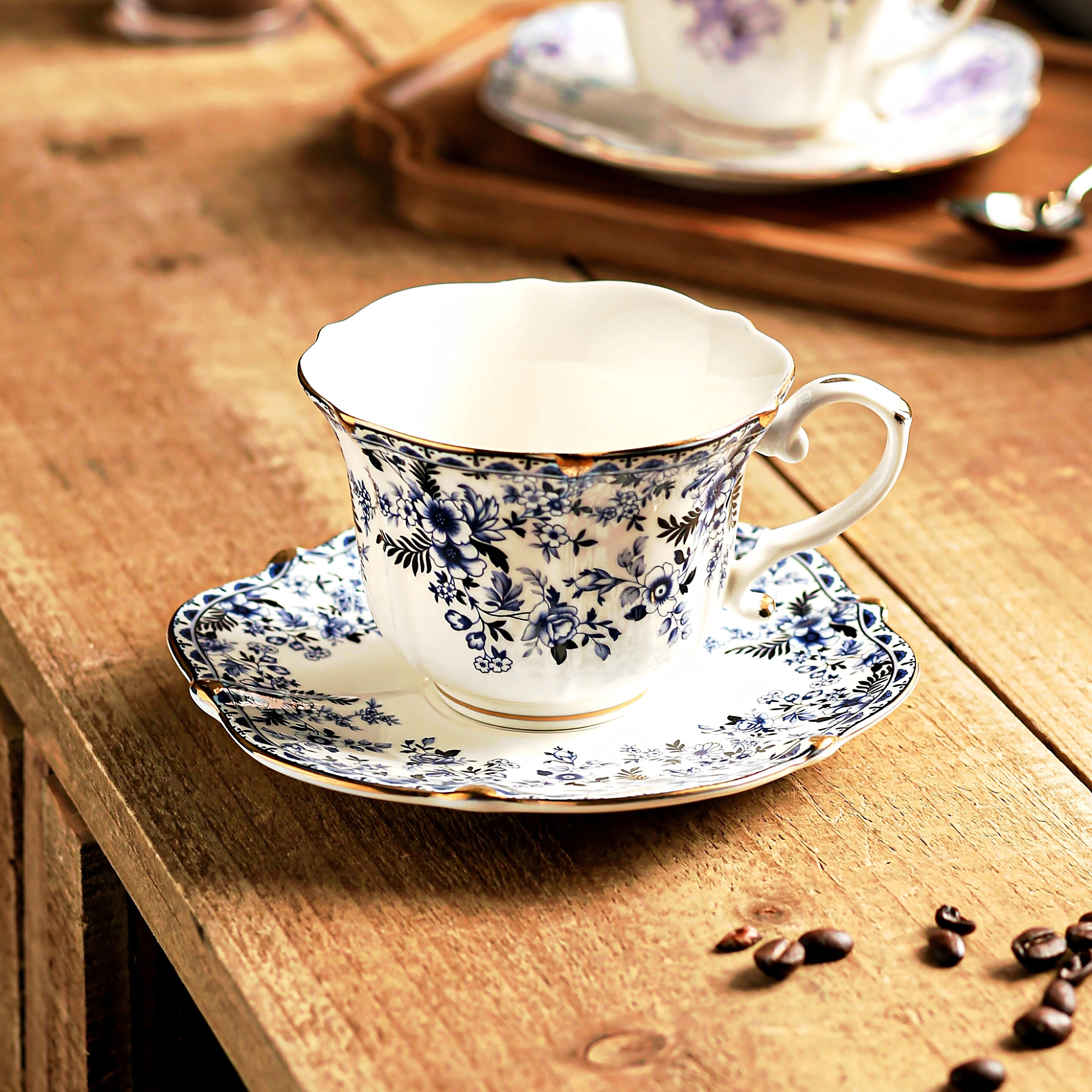 陶瓷燕麦杯曲把杯早餐专用牛奶杯饮品杯家用豆浆杯米糊杯水杯带勺