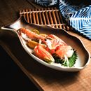 12寸鱼形高级装 陶瓷餐具 鱼盘蒸鱼专用盘子大号蒸鱼盘家用2025新款