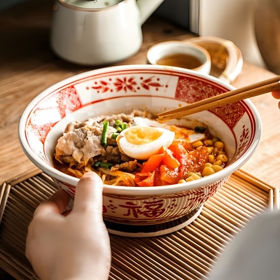 喜庆福字碗8寸汤面碗陶瓷吃面碗