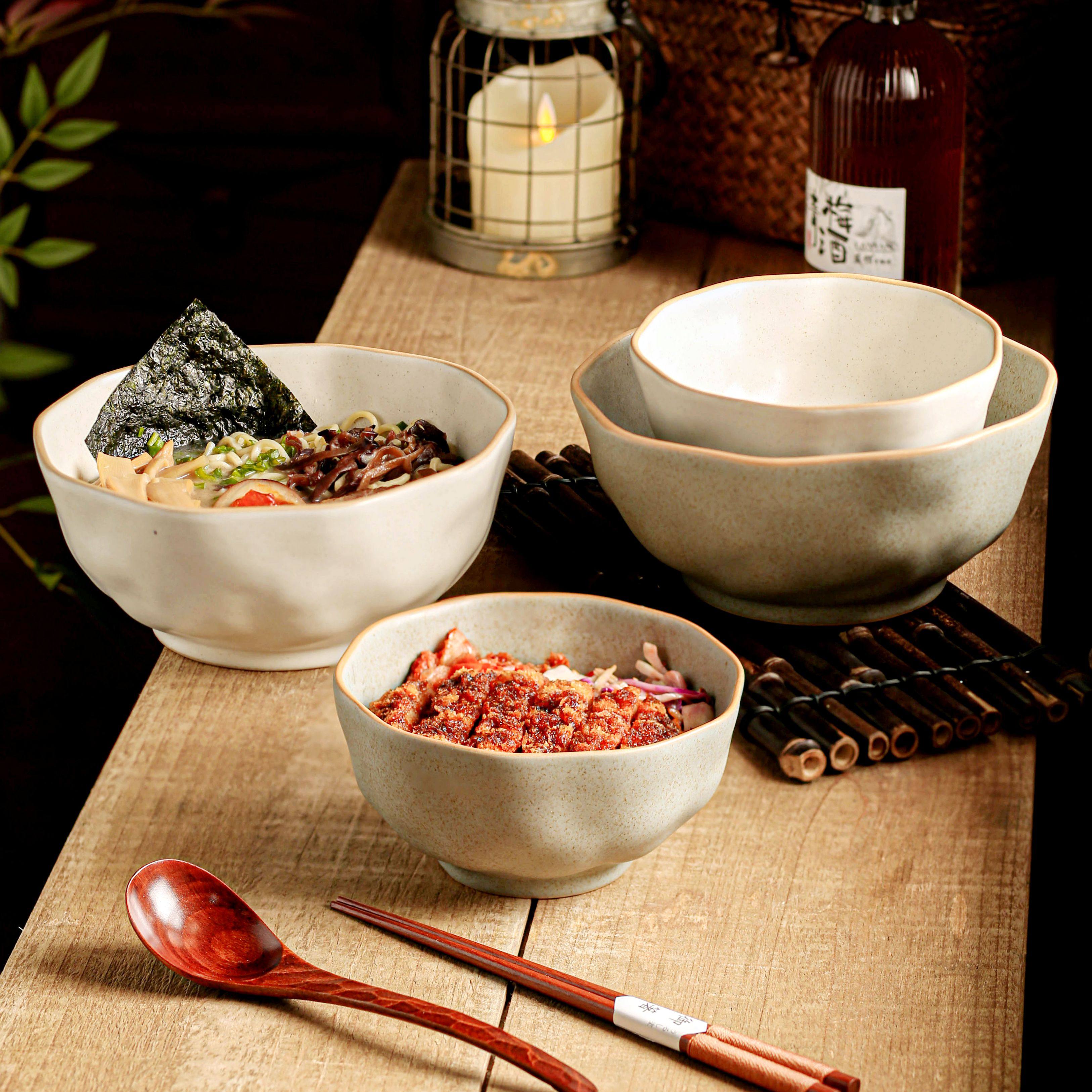 饭碗家用陶瓷高脚碗盖饭碗螺蛳粉碗釉下彩餐具面条碗喝汤碗拉面碗,餐饮具,碗,淘宝优惠券,粉丝福利购,淘宝优惠卷