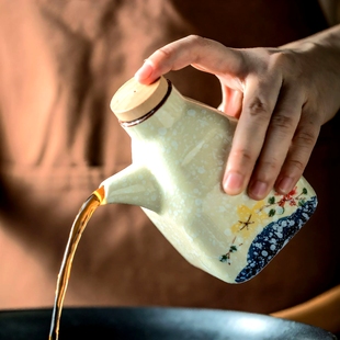 老式 调味罐醋壶商用 陶瓷油壶厨房家用不挂油酱油瓶调料瓶油罐日式