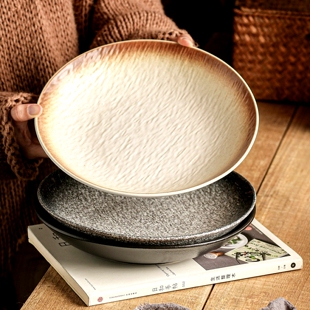 特别好看 高级盘子家用菜盘精致漂亮餐具复古碟子陶瓷釉下彩创意