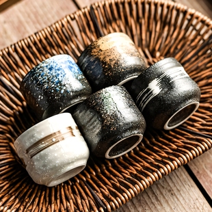 酒杯白酒二两清酒杯喝茶杯子陶瓷日式烧酒杯小号一口杯茶杯主人杯