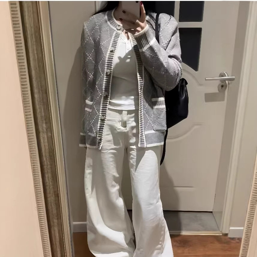 搭配一整套2026秋冬新款韩系慵懒风针织衫毛衣牛仔裤穿搭两件套潮