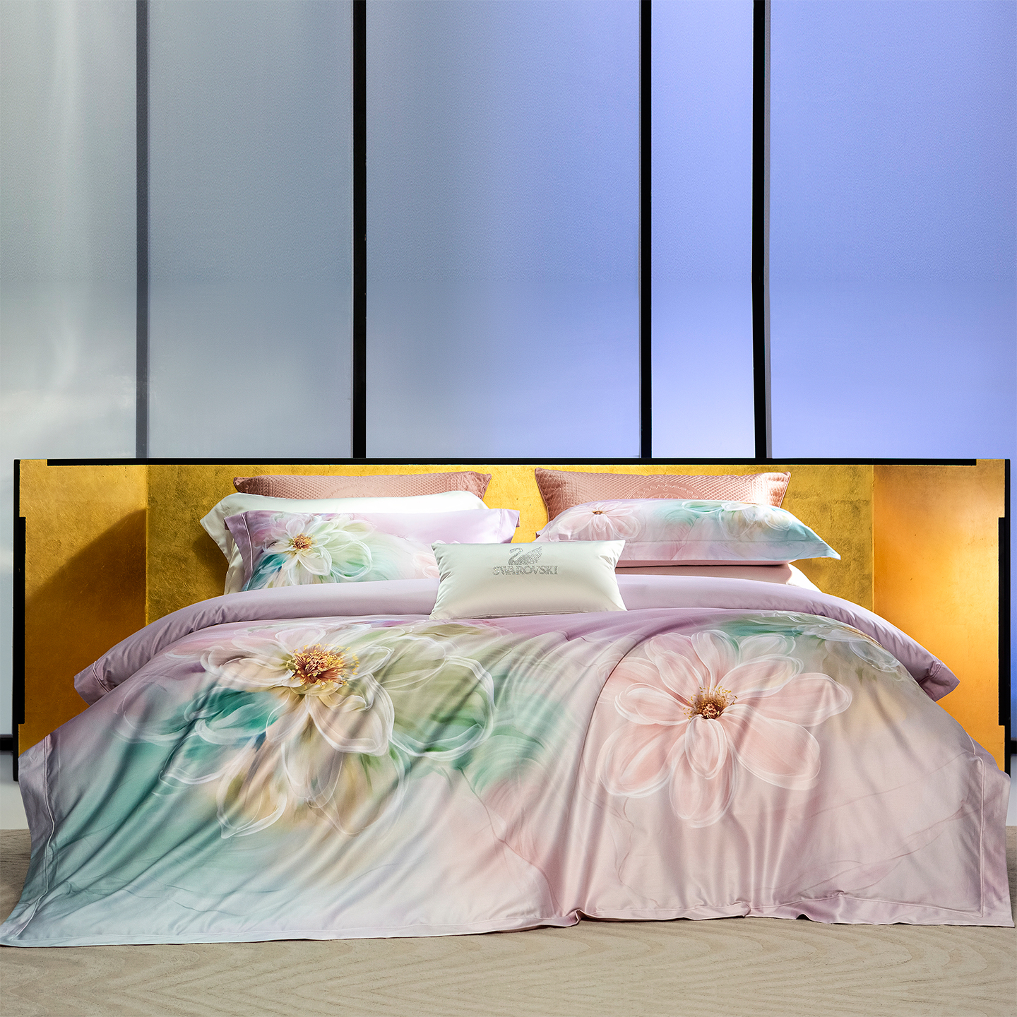 新中式140支纯棉印花婚庆四件套