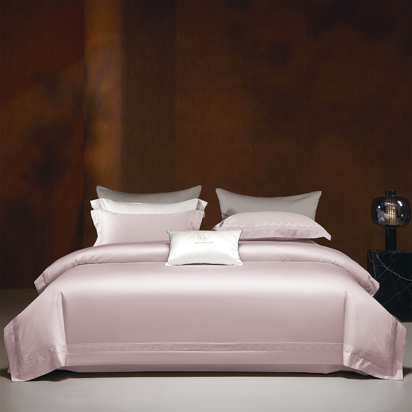 璟瑄140支进口匹马棉四件套全棉简约法式纯白色轻奢纯棉床上用品