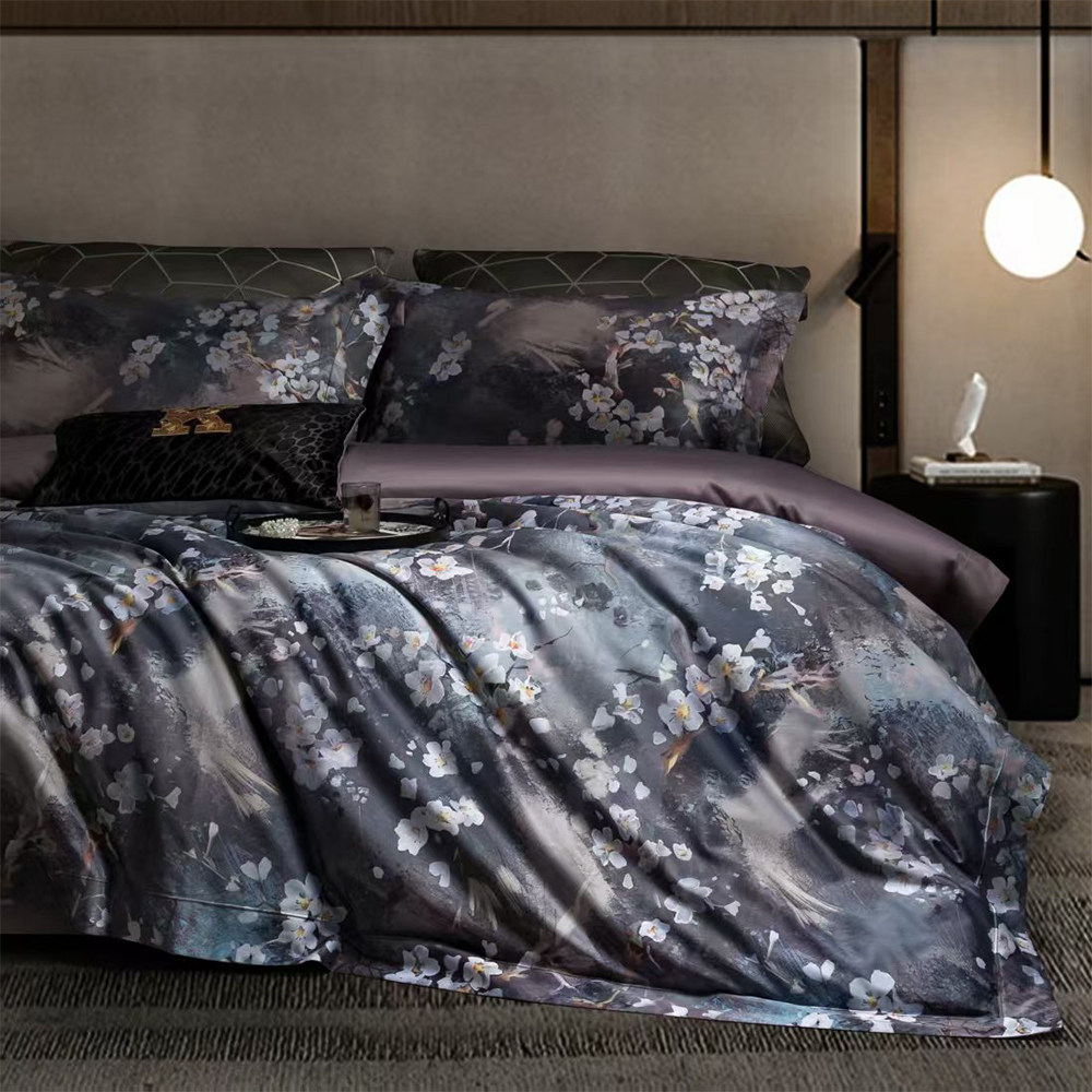 140支埃及长绒棉印花四件套高档轻奢美式全棉纯棉被套床上用品