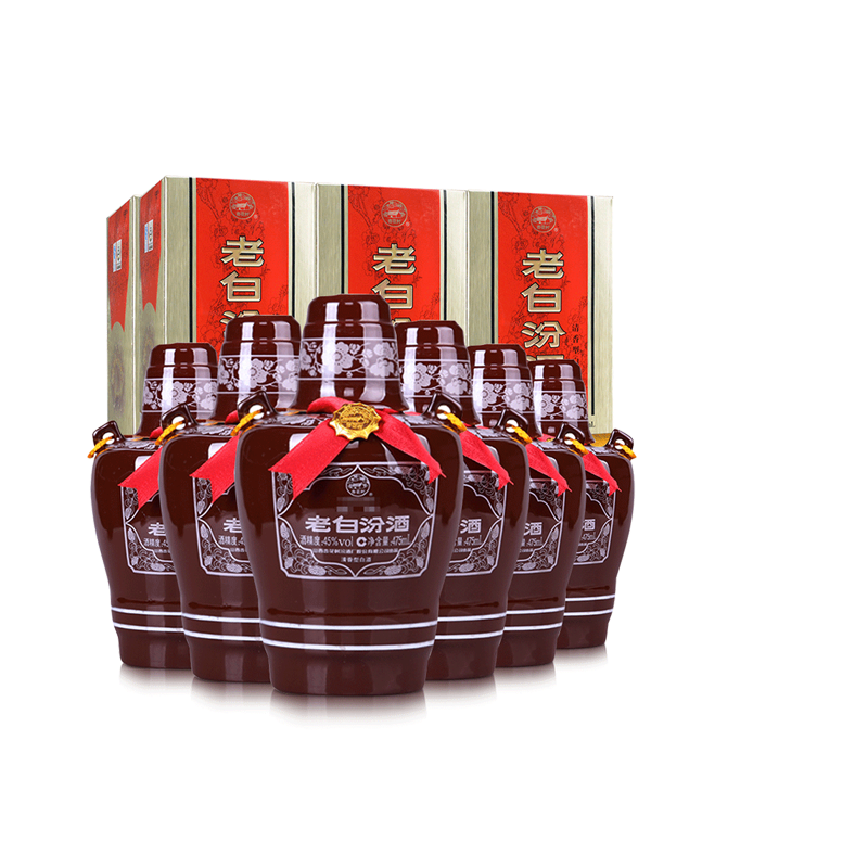 汾酒 45度老白汾10汾酒475ML 整箱6瓶装 山西白酒