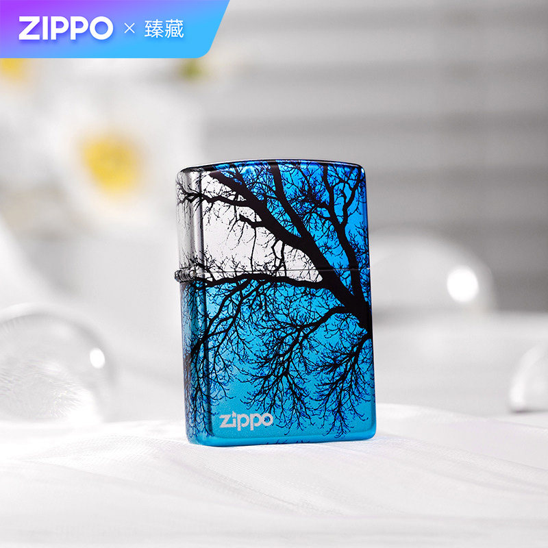 zippo打火机环绕彩印蓝天古树