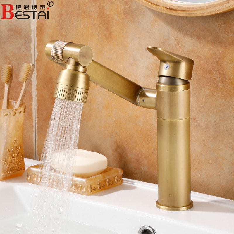 仿古水龙头冷热复古全铜欧式古铜色面盆洗脸盆洗手盆龙头家用台盆,家装主材,面盆龙头,淘宝优惠券,粉丝福利购,淘宝优惠卷