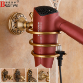 仿古欧吹风机置物架卫生间免打孔挂架电吹风支架浴室风筒壁挂架子