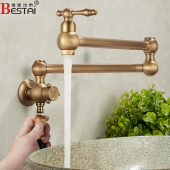 仿古入墙式 户外水龙头防冻裂室外阳台拖把池洗衣池单冷可旋转复古