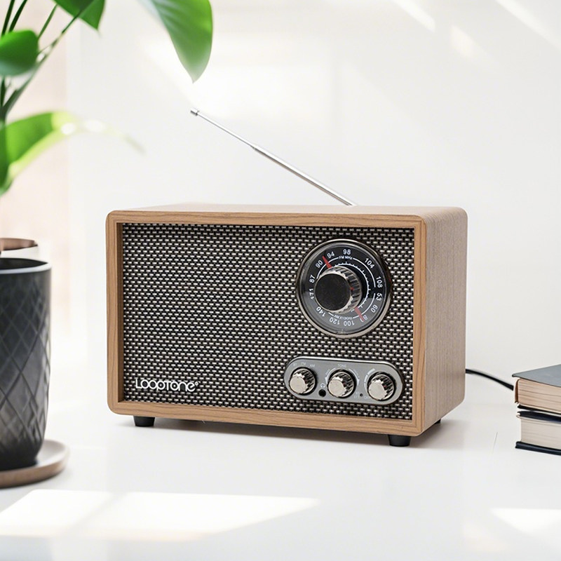 LoopTone双波段收音机高端复古台式仿古新款半导体双向蓝牙收音机