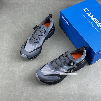 Camssoo春夏越野跑鞋 纽扣网面透气轻便防滑户外休闲运动徒步鞋