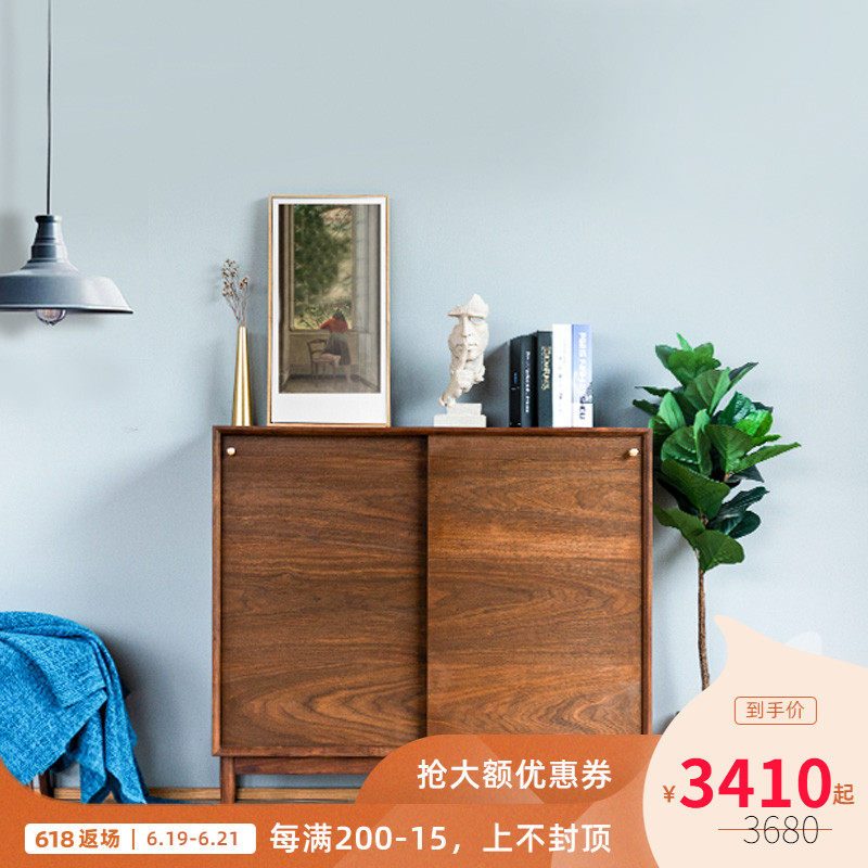 Northern Europe Shoe cabinet household Storage Black walnut solid wood modern Simplicity Sliding door capacity Storage Entrance Vestibular Arkin the Residential furniture , Cabinet , Shoebox  category - from Buy2taobao.com to provide professional Taobao agent buy service