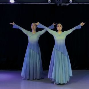 海与天古典舞蹈服套装 女仙气飘逸汉唐古风纱衣中国舞练功服演出服