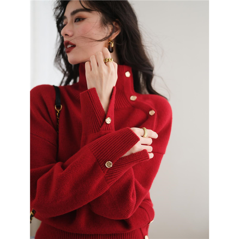 新年红色针织复古加厚